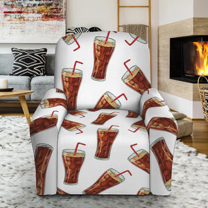 Cola Pattern Print Recliner Slipcover