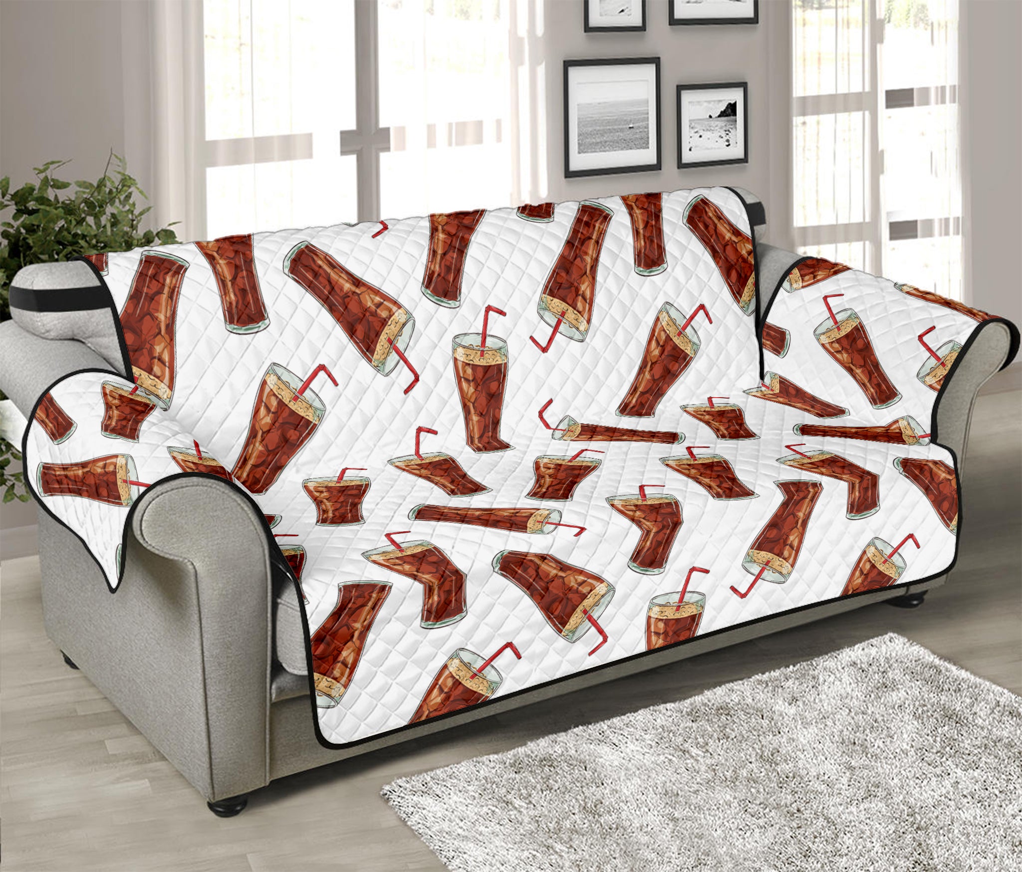 Cola Pattern Print Sofa Protector