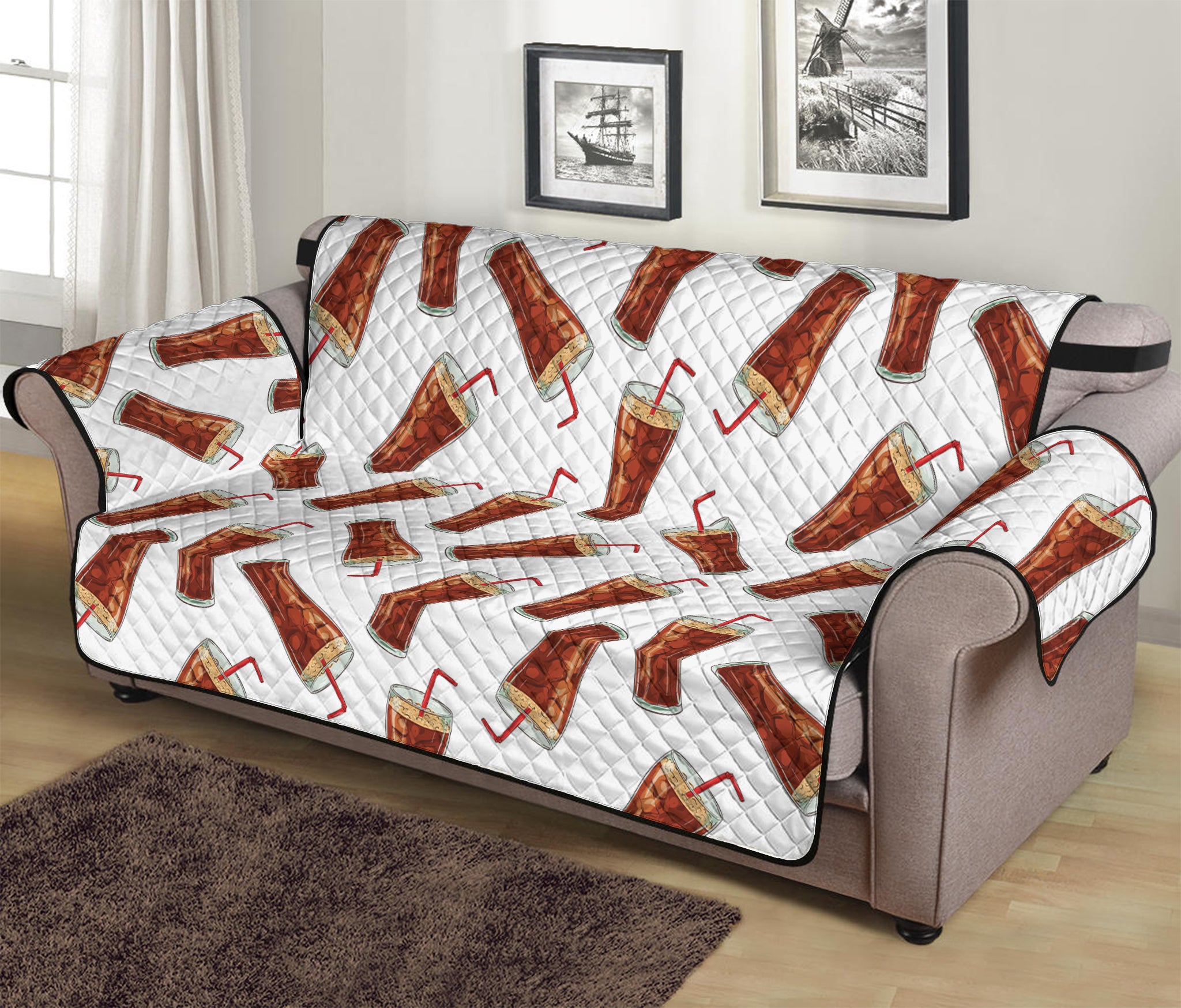 Cola Pattern Print Sofa Protector