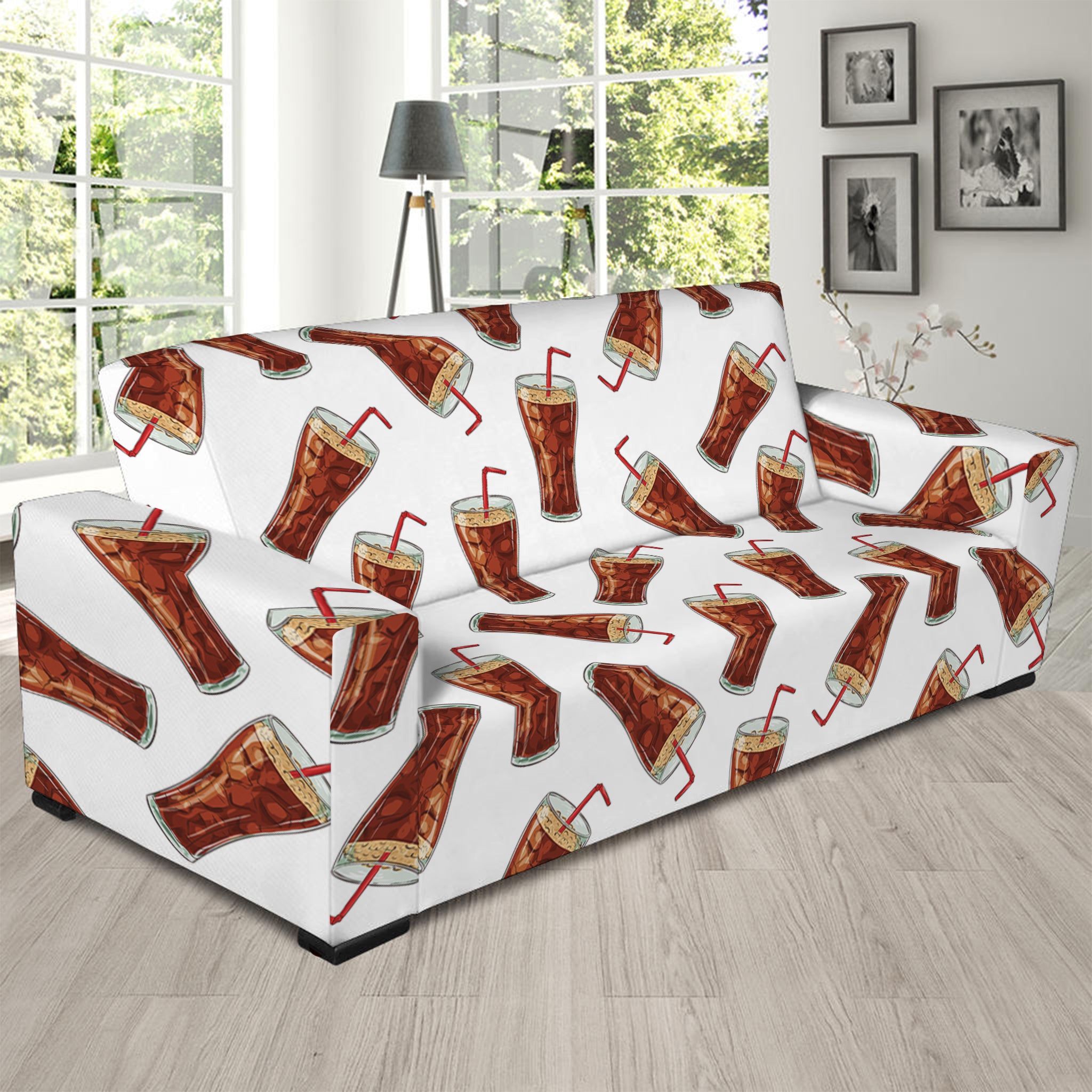 Cola Pattern Print Sofa Slipcover