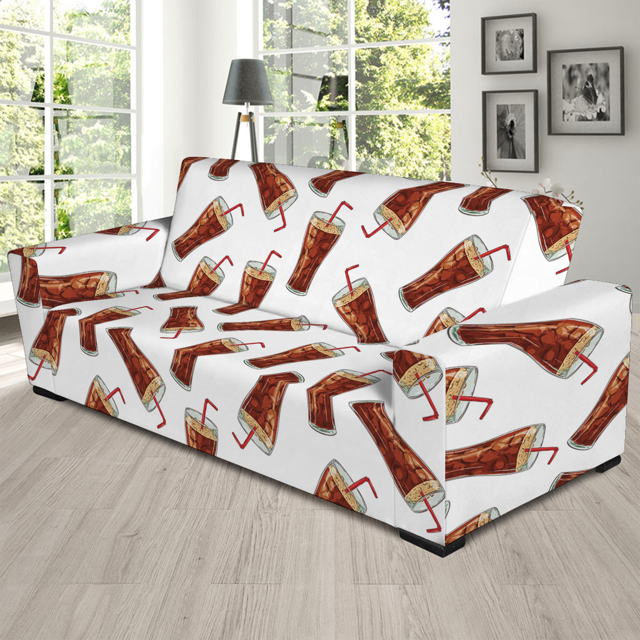 Cola Pattern Print Sofa Slipcover