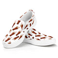 Cola Pattern Print White Slip On Sneakers