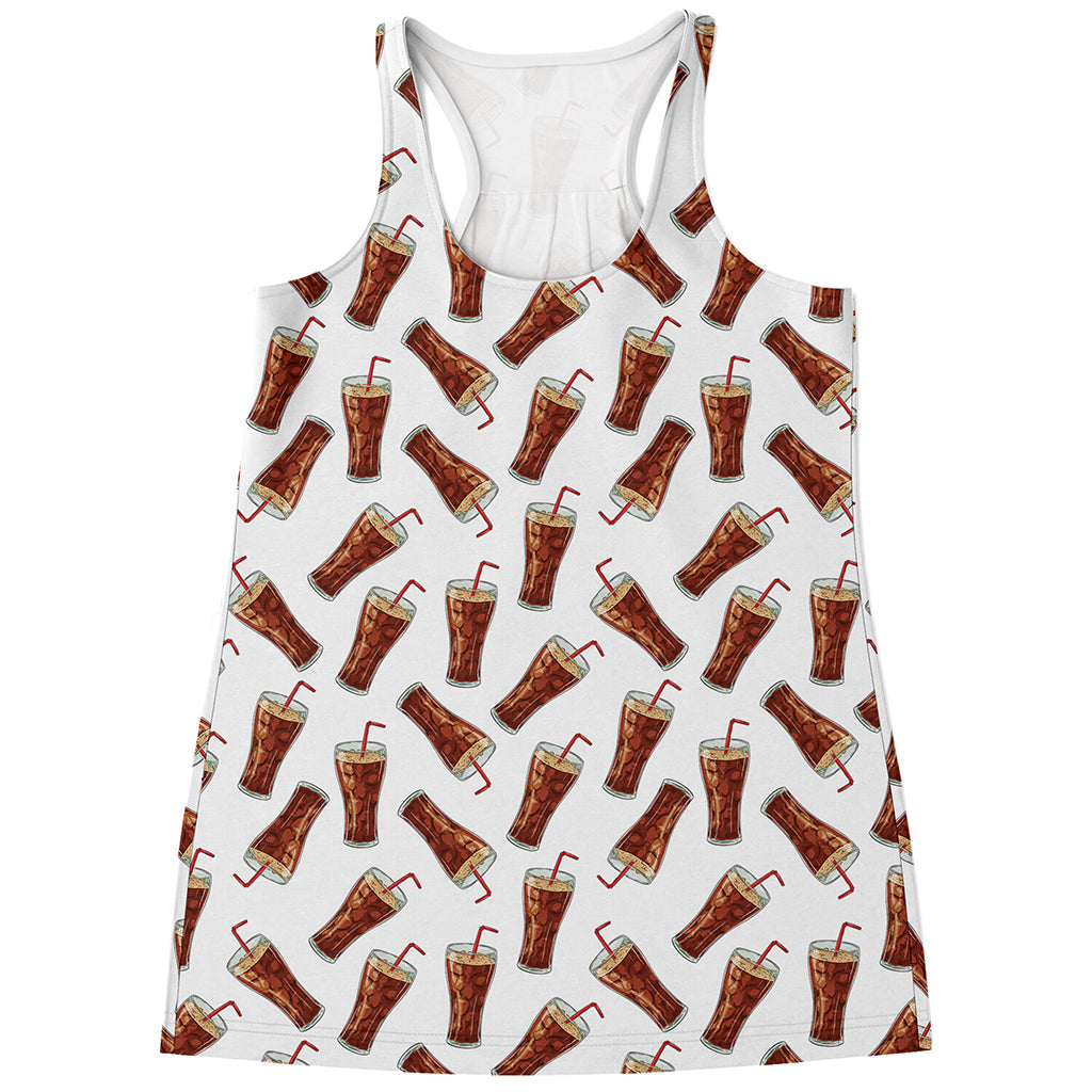 Cola Pattern Print Women's Racerback Tank Top