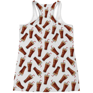 Cola Pattern Print Women's Racerback Tank Top