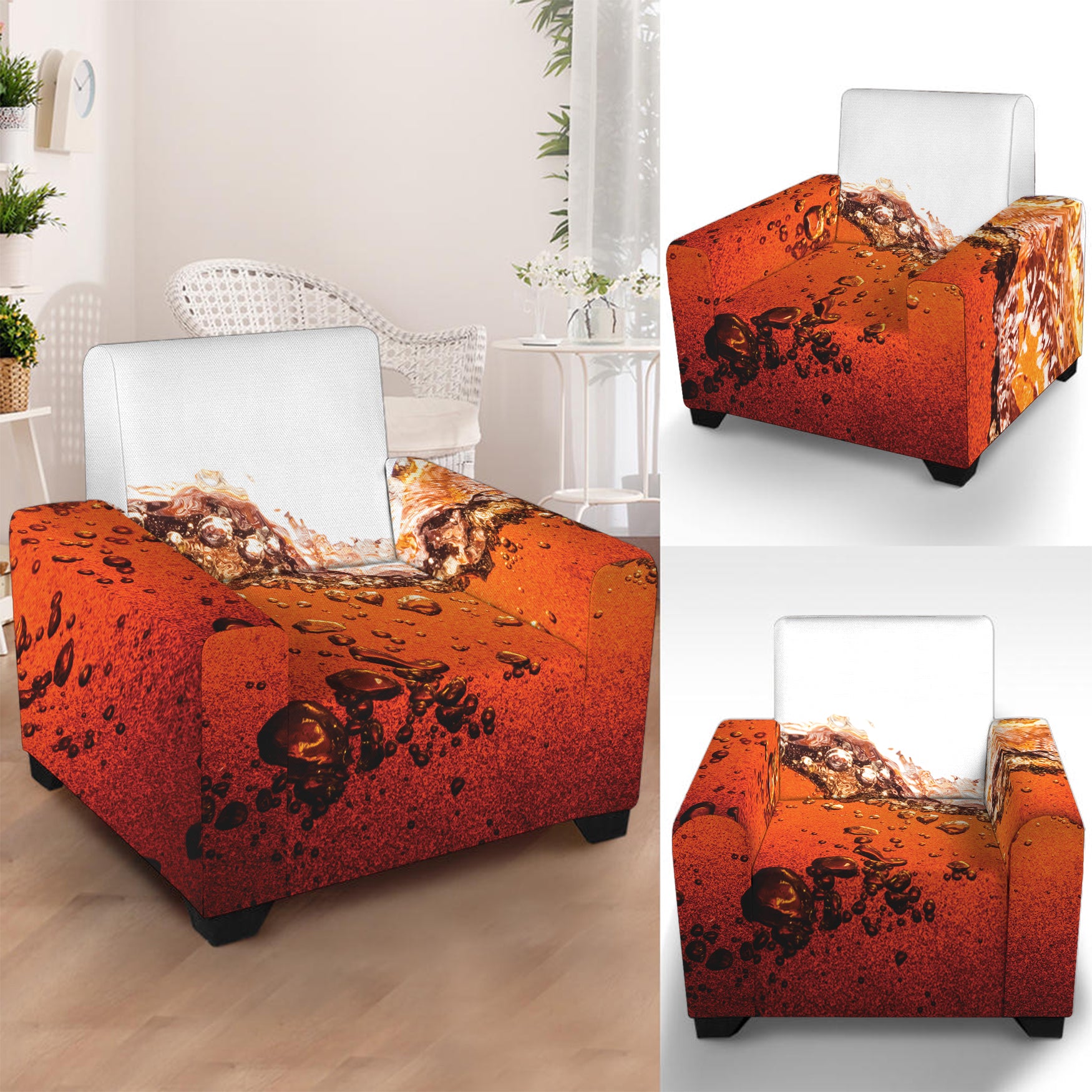 Cola Print Armchair Slipcover