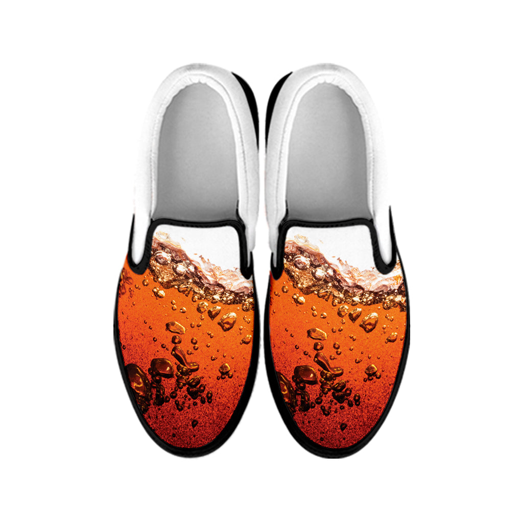 Cola Print Black Slip On Shoes