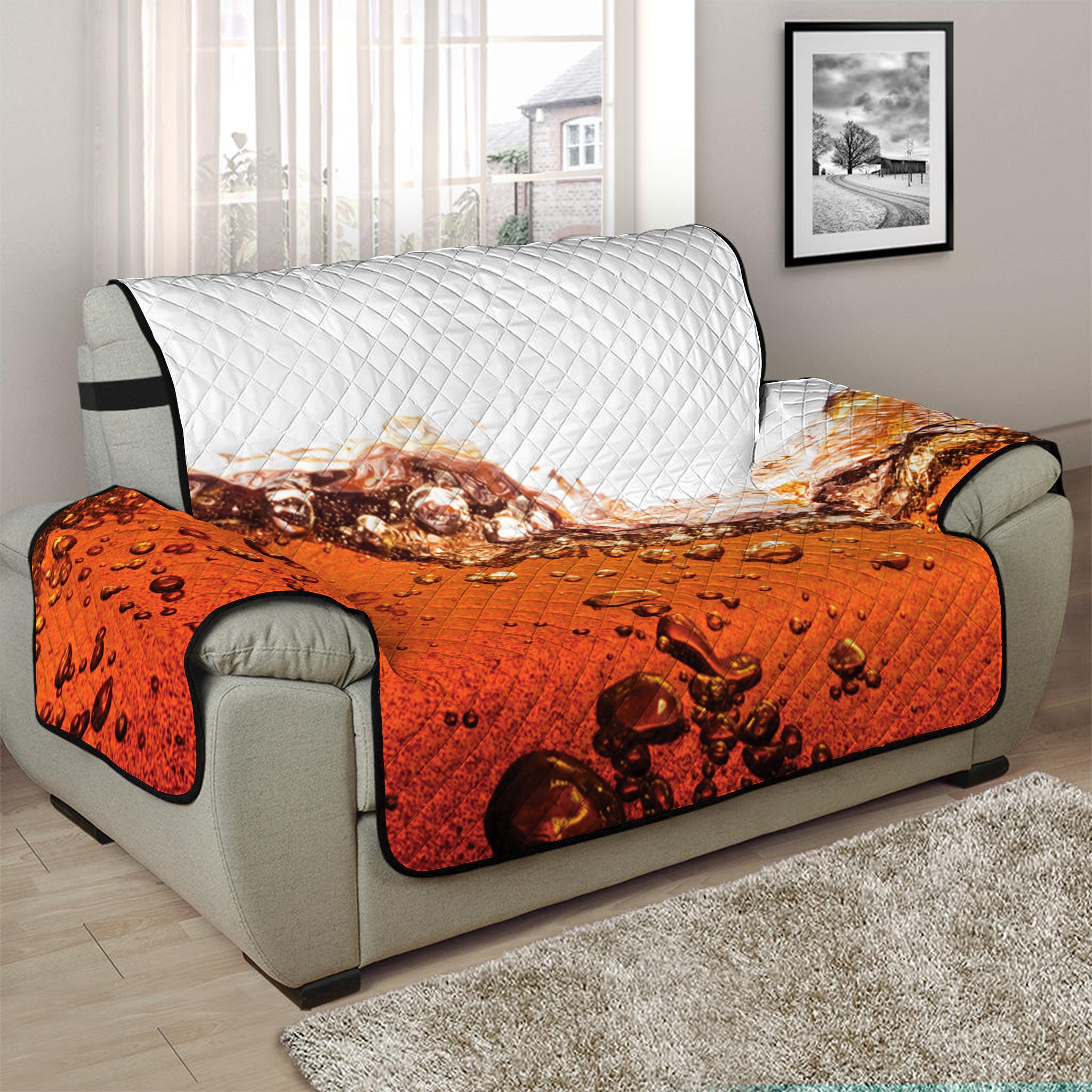 Cola Print Half Sofa Protector