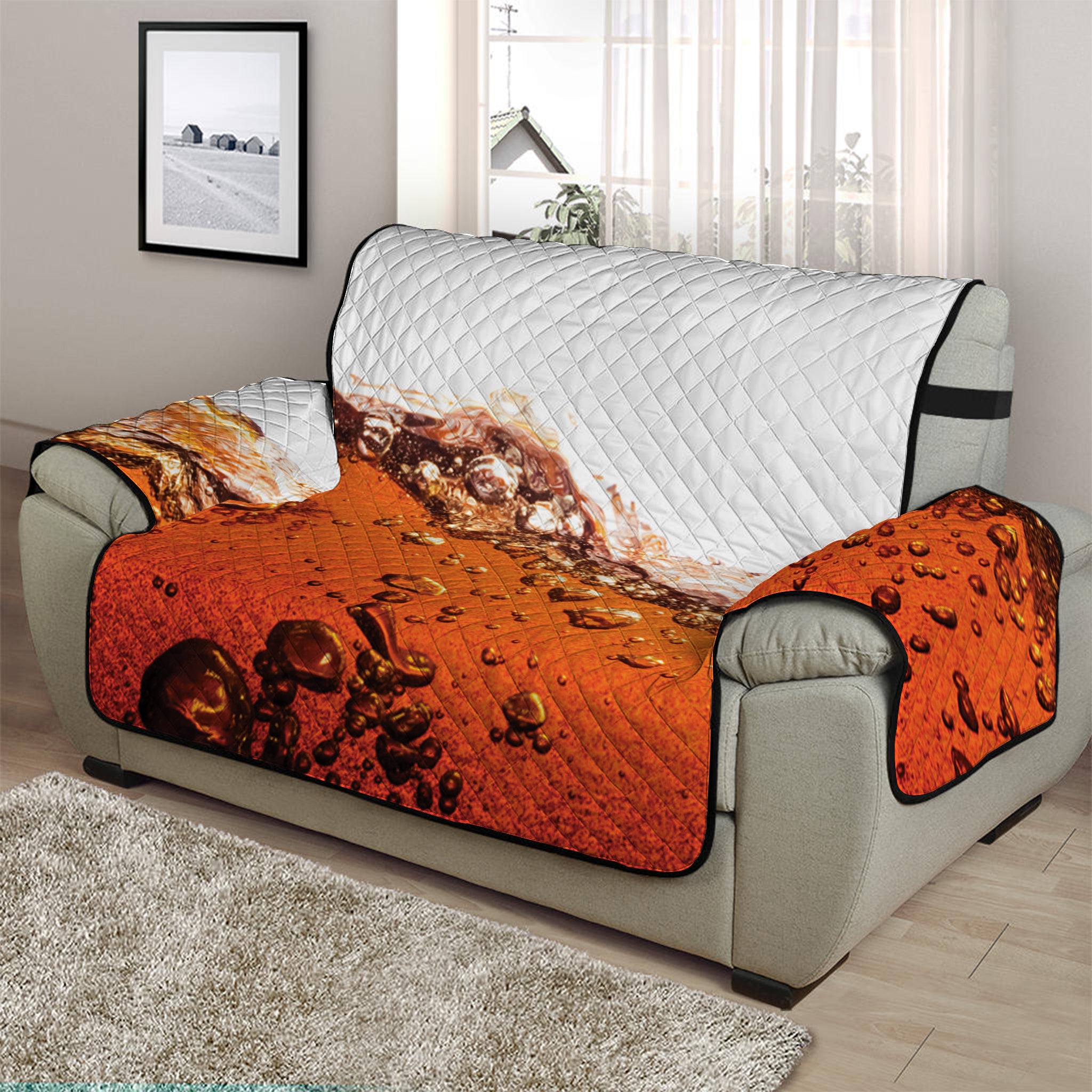 Cola Print Half Sofa Protector