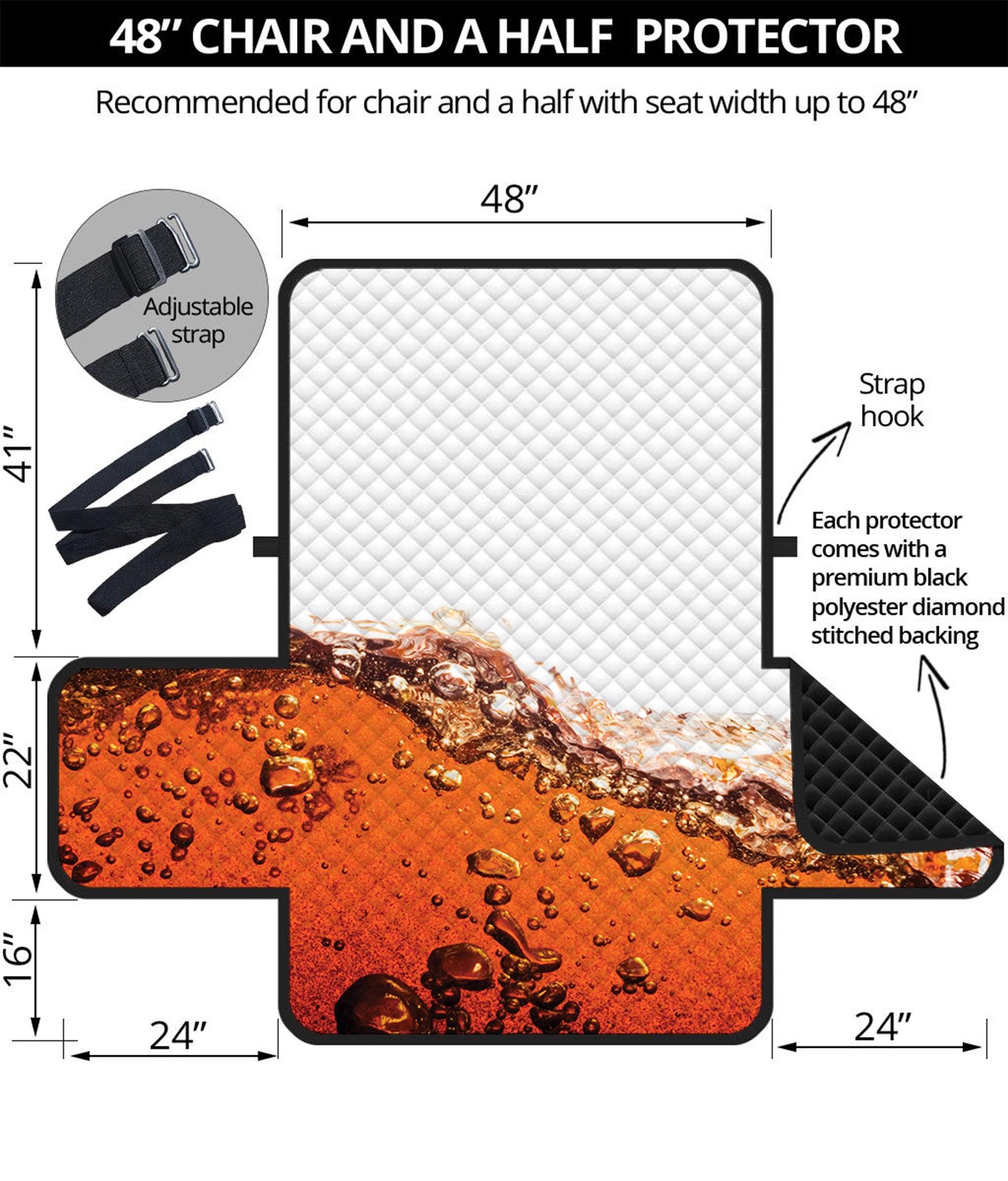 Cola Print Half Sofa Protector