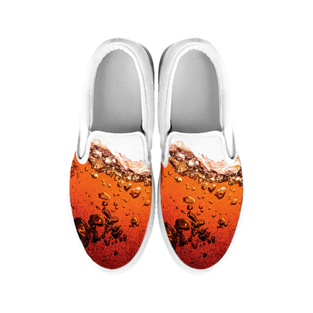 Cola Print White Slip On Shoes