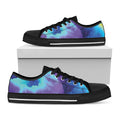 Colorful Cloud Print Black Low Top Sneakers