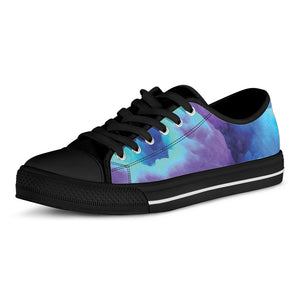 Coloful Cloud Print Black Low Top Shoes