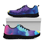 Coloful Cloud Print Black Sneakers