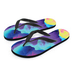 Coloful Cloud Print Flip Flops