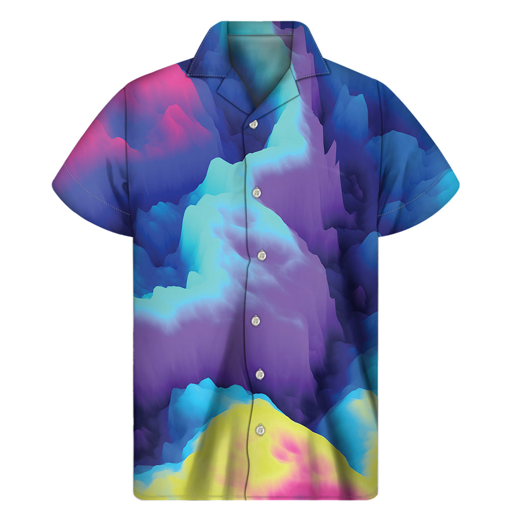 Coloful Cloud Print Men's Short Sleeve Shirt