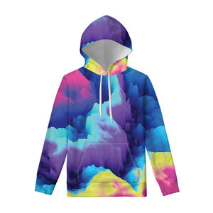 Coloful Cloud Print Pullover Hoodie