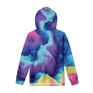 Coloful Cloud Print Pullover Hoodie