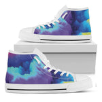 Coloful Cloud Print White High Top Shoes