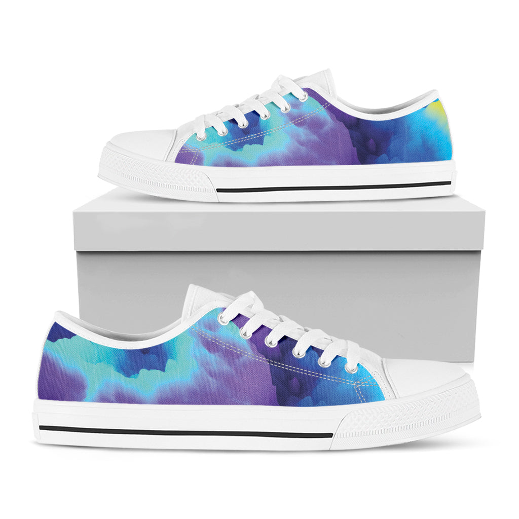 Coloful Cloud Print White Low Top Shoes