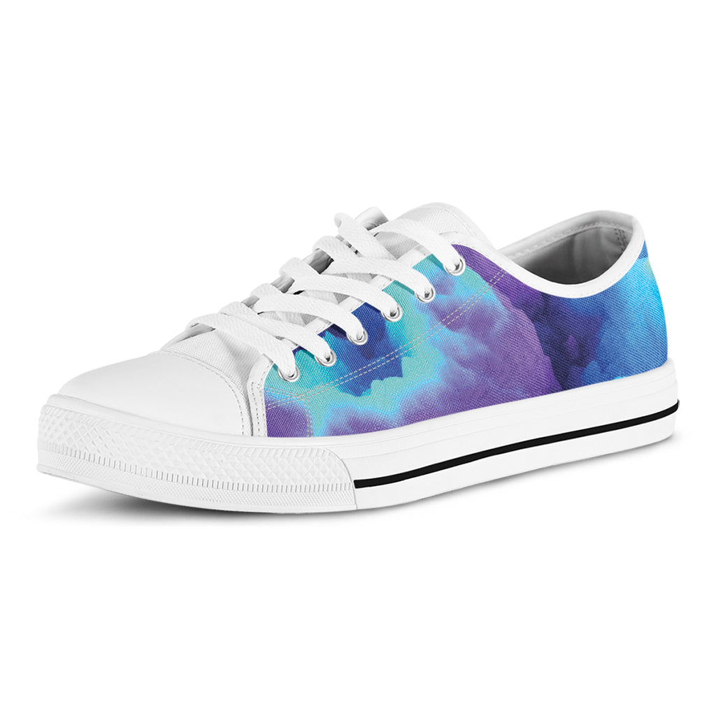 Coloful Cloud Print White Low Top Shoes