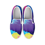 Coloful Cloud Print White Slip On Shoes