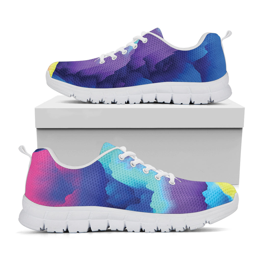 Coloful Cloud Print White Sneakers