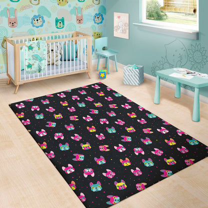 Coloful French Bulldog Print Area Rug
