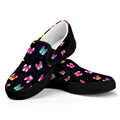 Colorful French Bulldog Print Black Slip On Sneakers