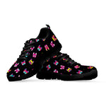 Coloful French Bulldog Print Black Sneakers
