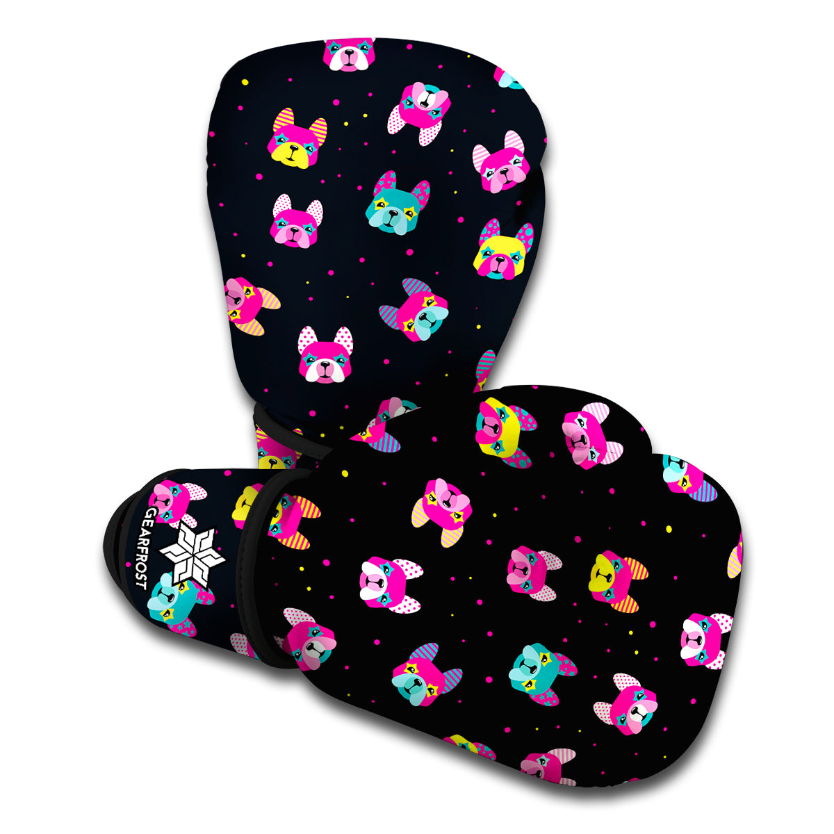 Coloful French Bulldog Print Boxing Gloves