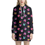 Coloful French Bulldog Print Hoodie Dress