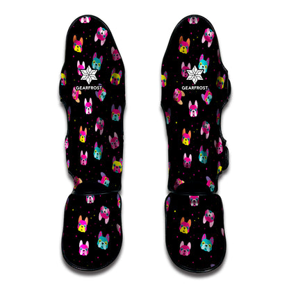 Coloful French Bulldog Print Muay Thai Shin Guard