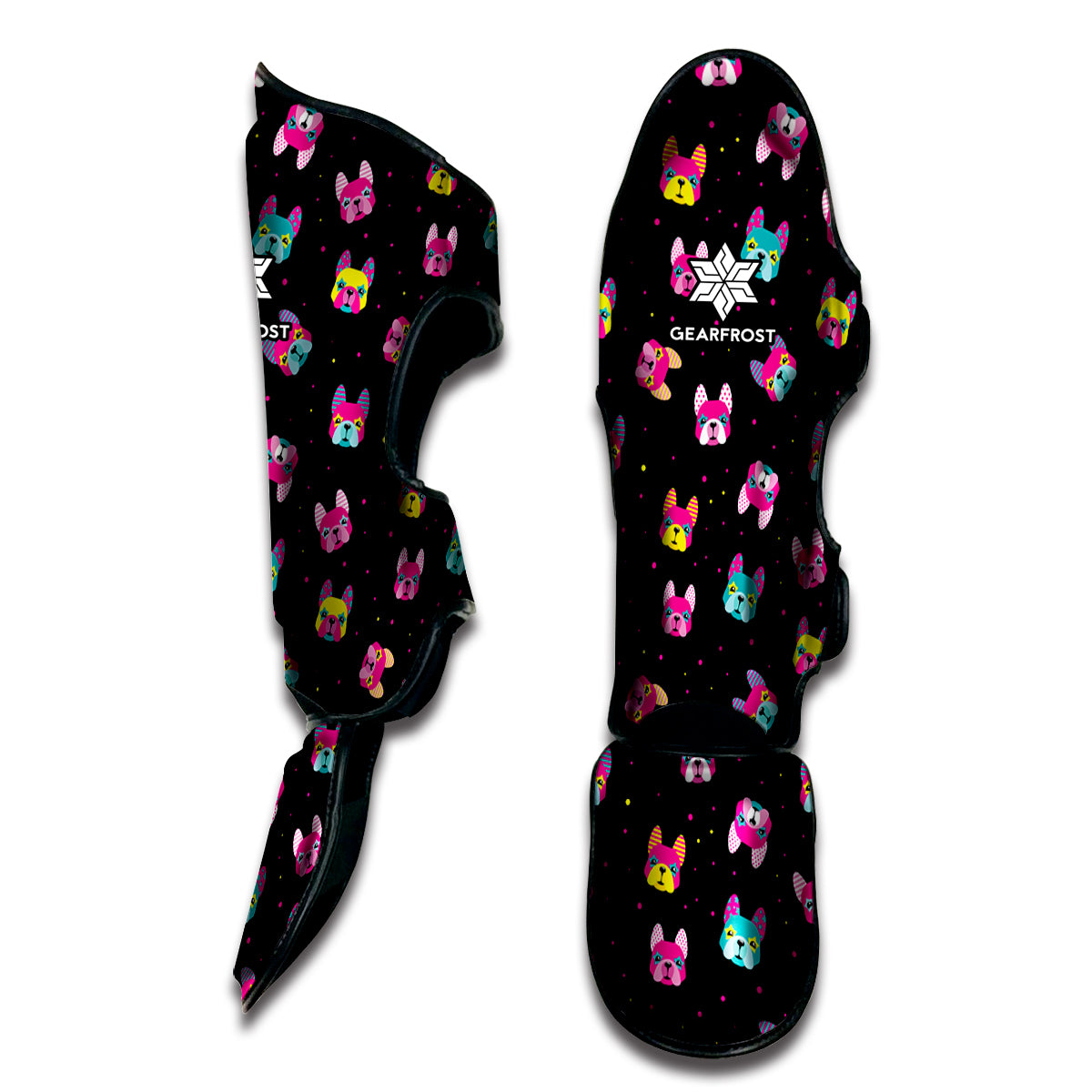Coloful French Bulldog Print Muay Thai Shin Guard