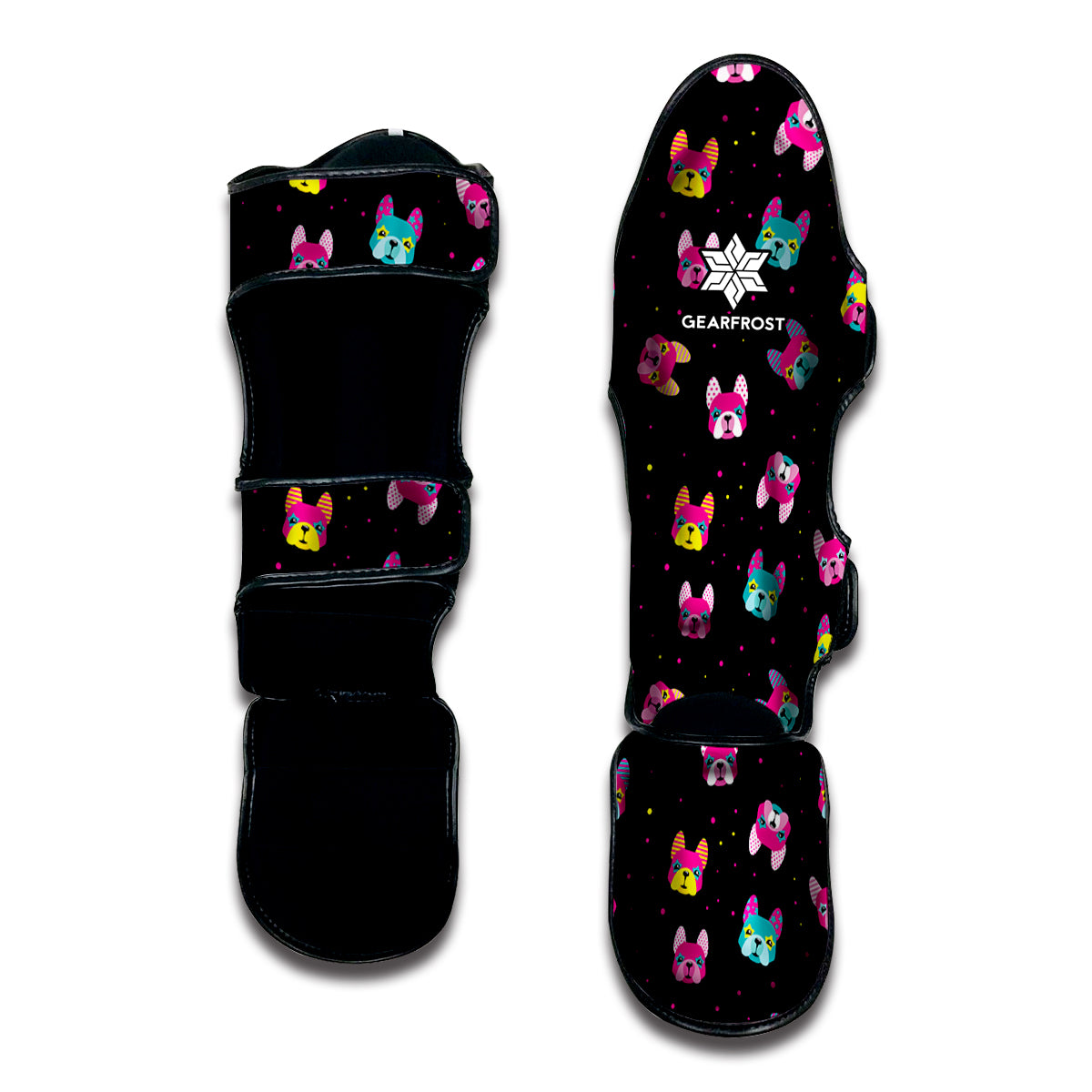 Coloful French Bulldog Print Muay Thai Shin Guard