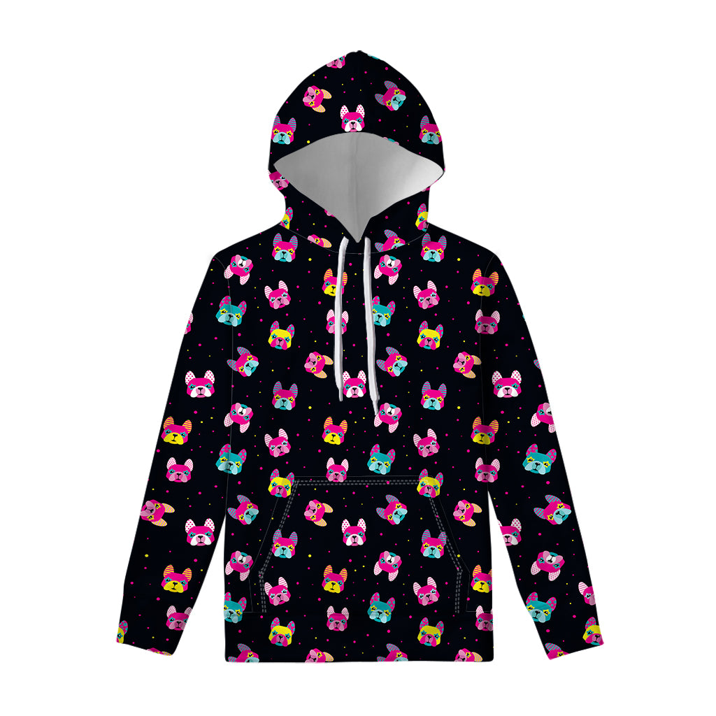 Coloful French Bulldog Print Pullover Hoodie