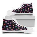 Colorful French Bulldog Print White High Top Sneakers