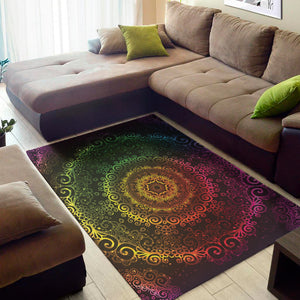 Coloful Mandala Print Area Rug