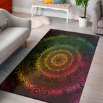 Coloful Mandala Print Area Rug