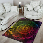 Coloful Mandala Print Area Rug