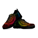Coloful Mandala Print Black Sneakers