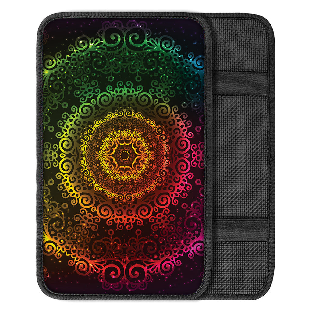 Coloful Mandala Print Car Center Console Cover