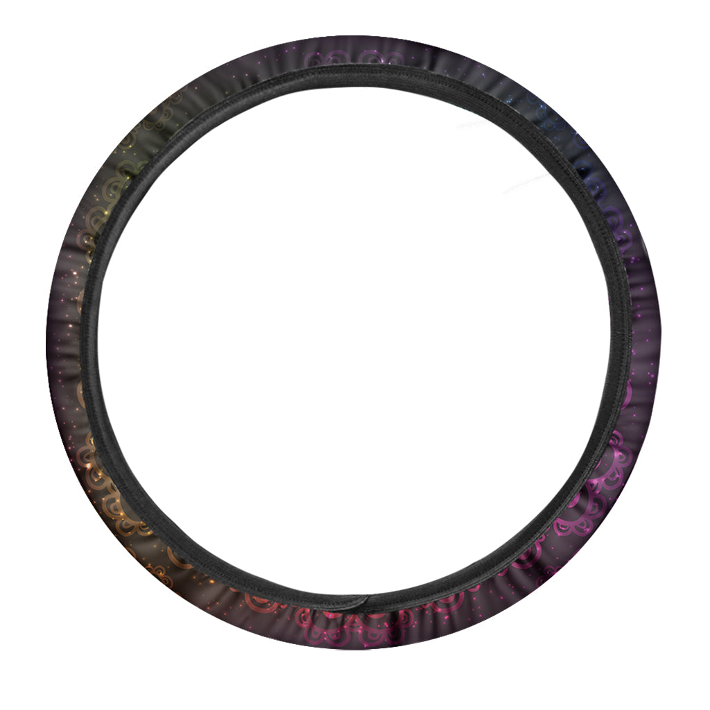 Coloful Mandala Print Car Steering Wheel Cover