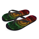 Coloful Mandala Print Flip Flops