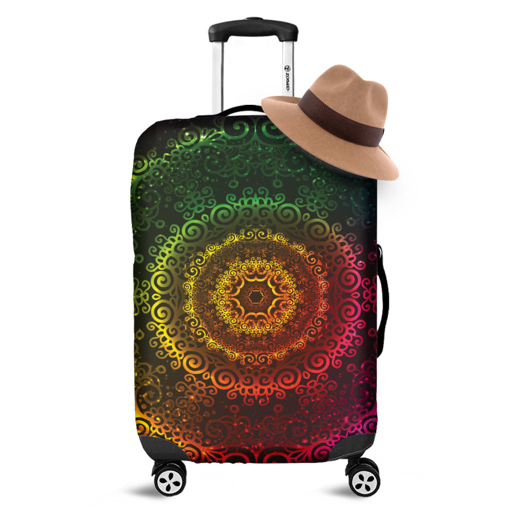 Coloful Mandala Print Luggage Cover