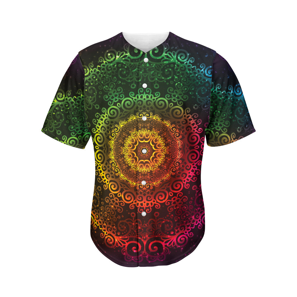 Coloful Mandala Print Men's Baseball Jersey