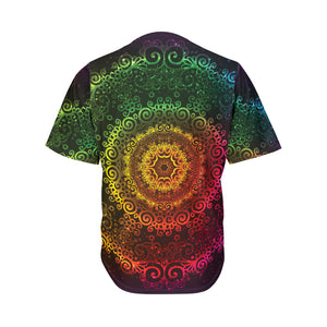 Coloful Mandala Print Men's Baseball Jersey