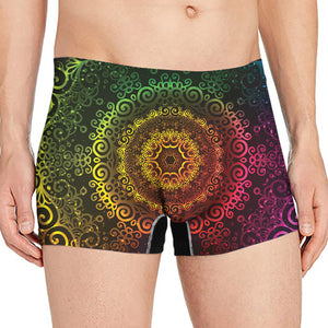 Coloful Mandala Print Men's Boxer Briefs