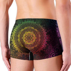 Coloful Mandala Print Men's Boxer Briefs