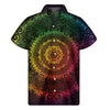 Coloful Mandala Print Men's Short Sleeve Shirt