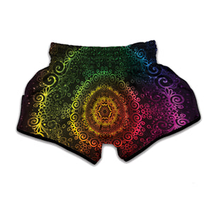 Coloful Mandala Print Muay Thai Boxing Shorts